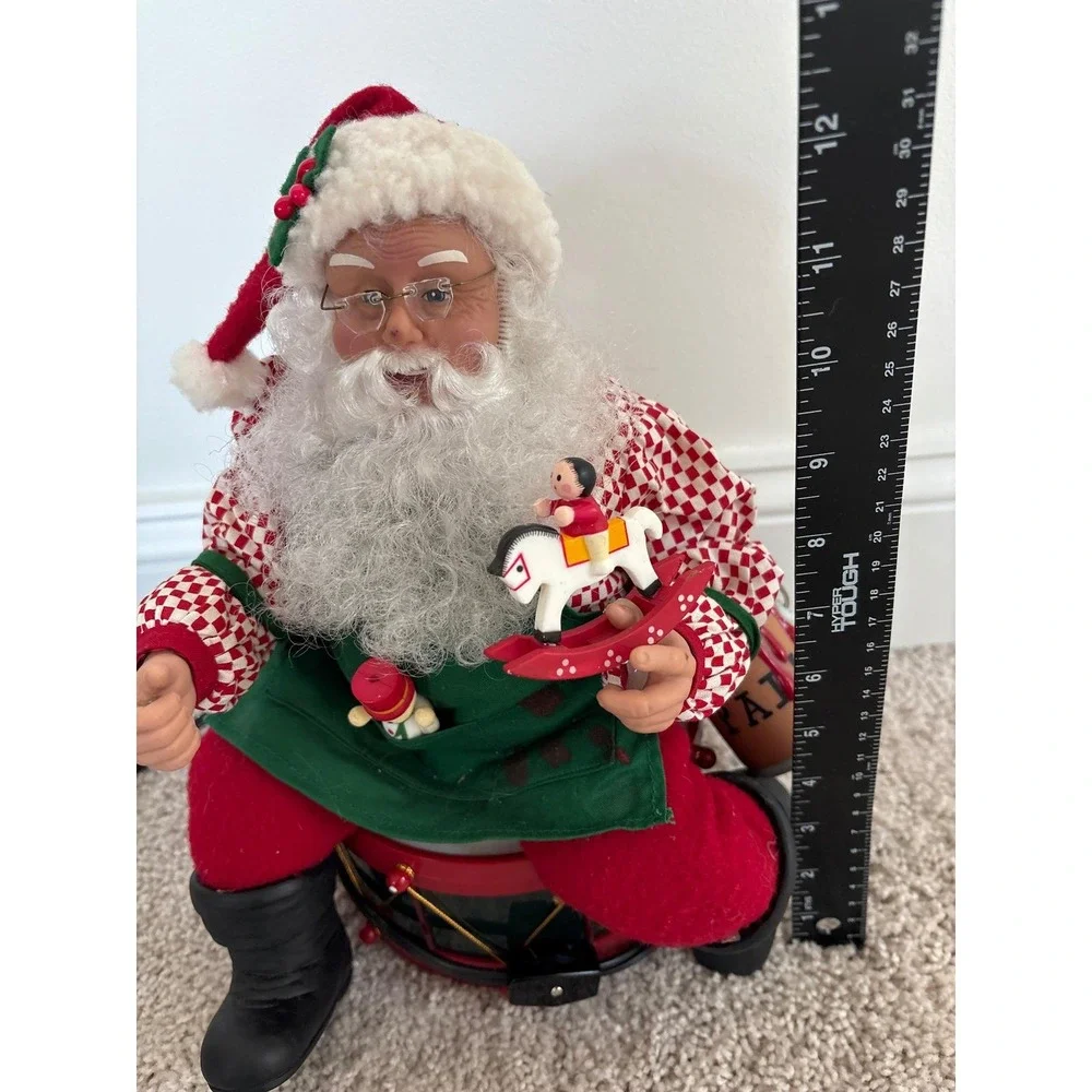 Animated Santa Claus 1995 Holiday Creations‎ Drum Rocking Horse Christmas WORKS